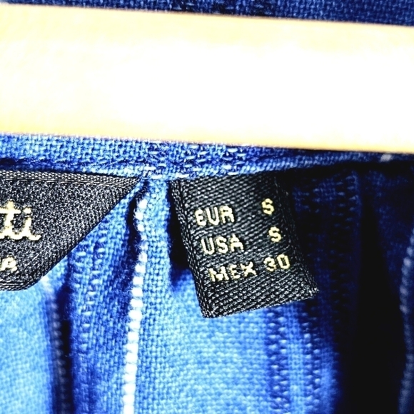 Massimo Dutti Striped Cotton Blend Embroidery Women's Blouse Size S - Picture 3 of 6